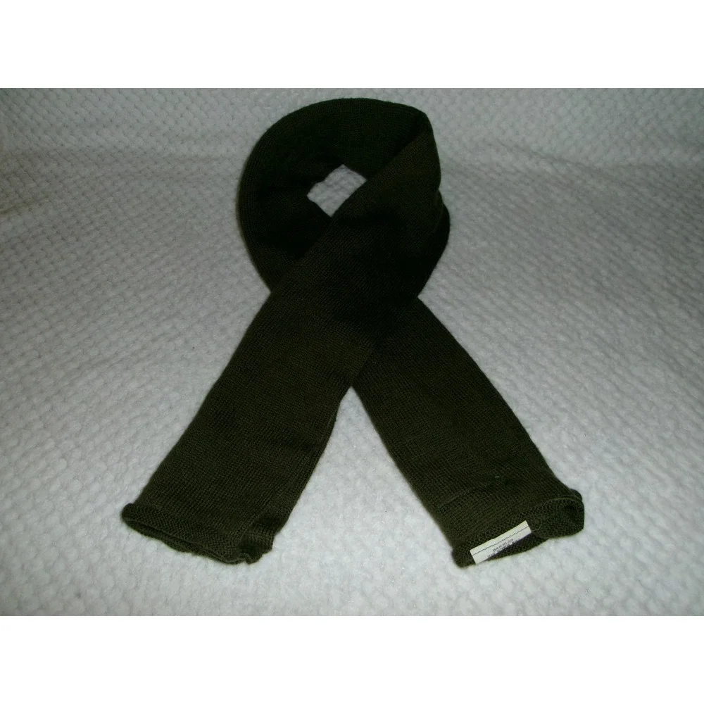 Midwest Knitting Mills Mens OS Scarf Olive Drab Green 100% Wool USGI